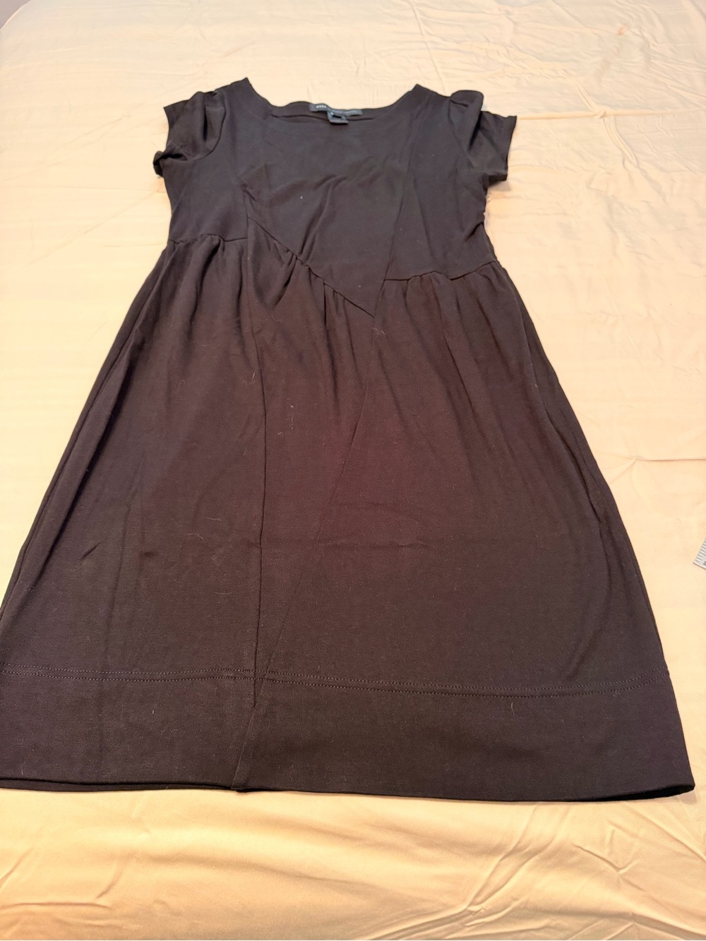 Marc Jacobs Black Short-Sleeve Scoop-Neck A-Line Dress